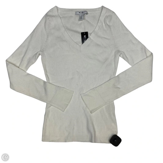 Top Long Sleeve By White House Black Market In White, Size: S