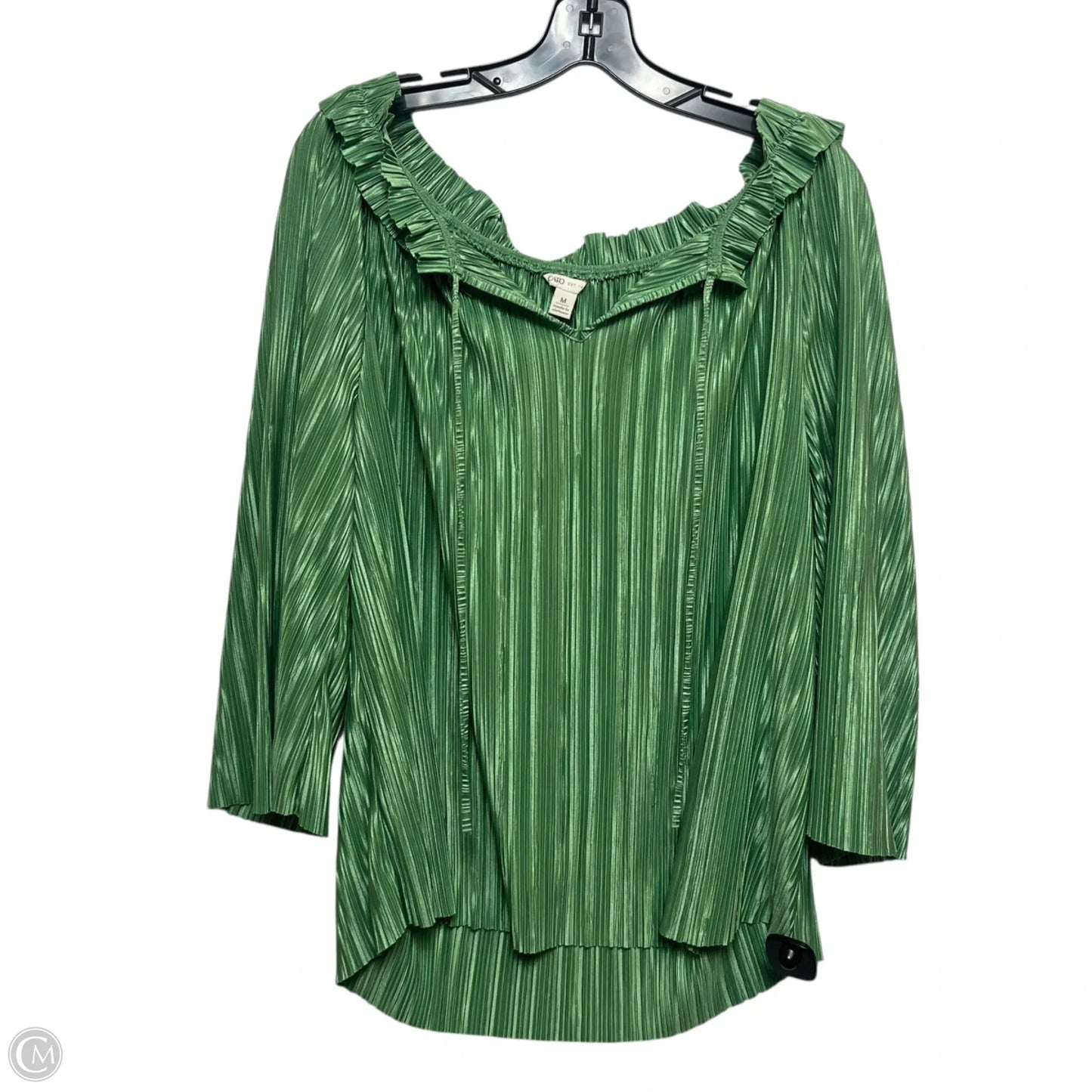 Top Long Sleeve By Cato In Green, Size: M