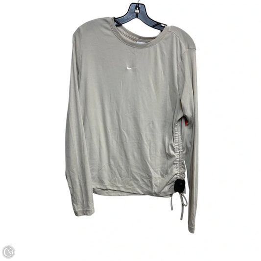 Top Long Sleeve By Nike In Cream, Size: Xl