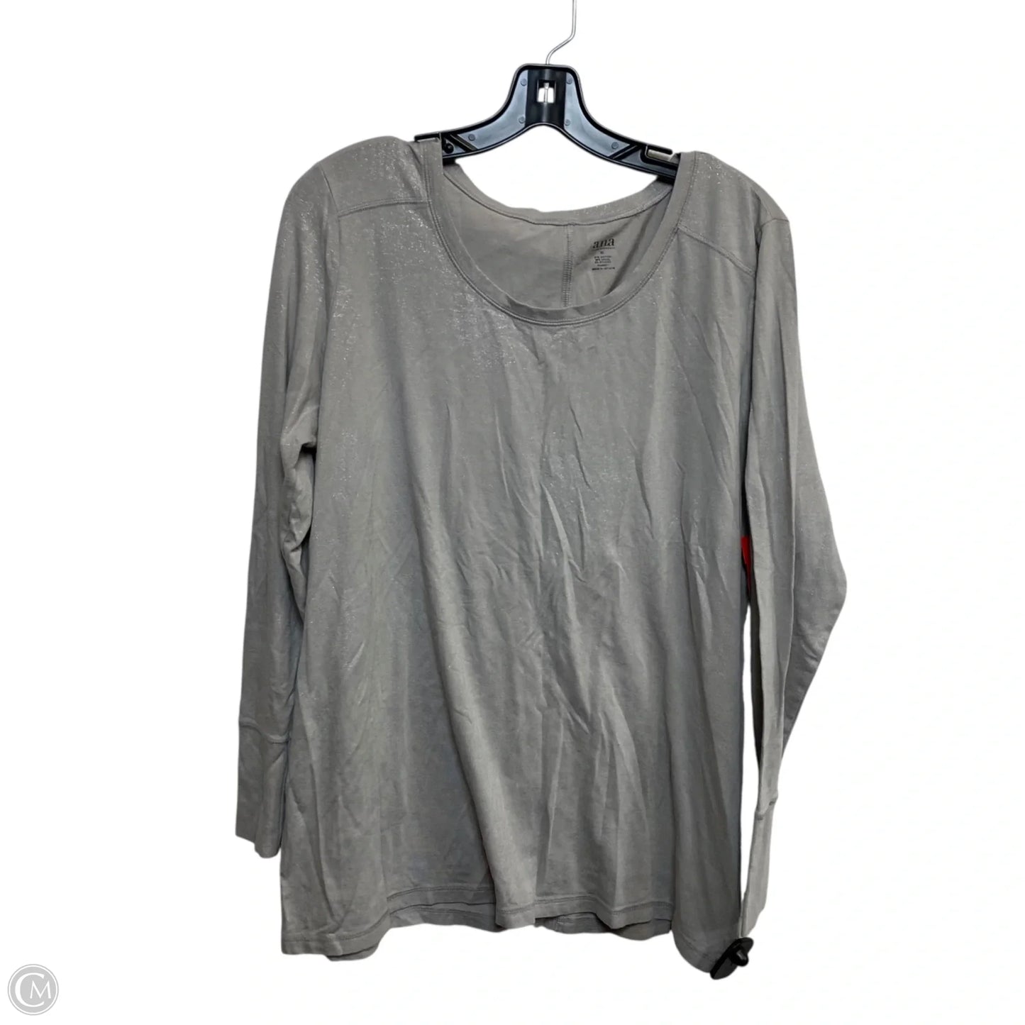 Top Long Sleeve By Ana In Grey, Size: Xl