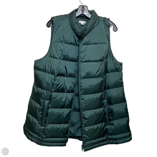 Vest Puffer & Quilted By J. Jill In Green, Size: Xl