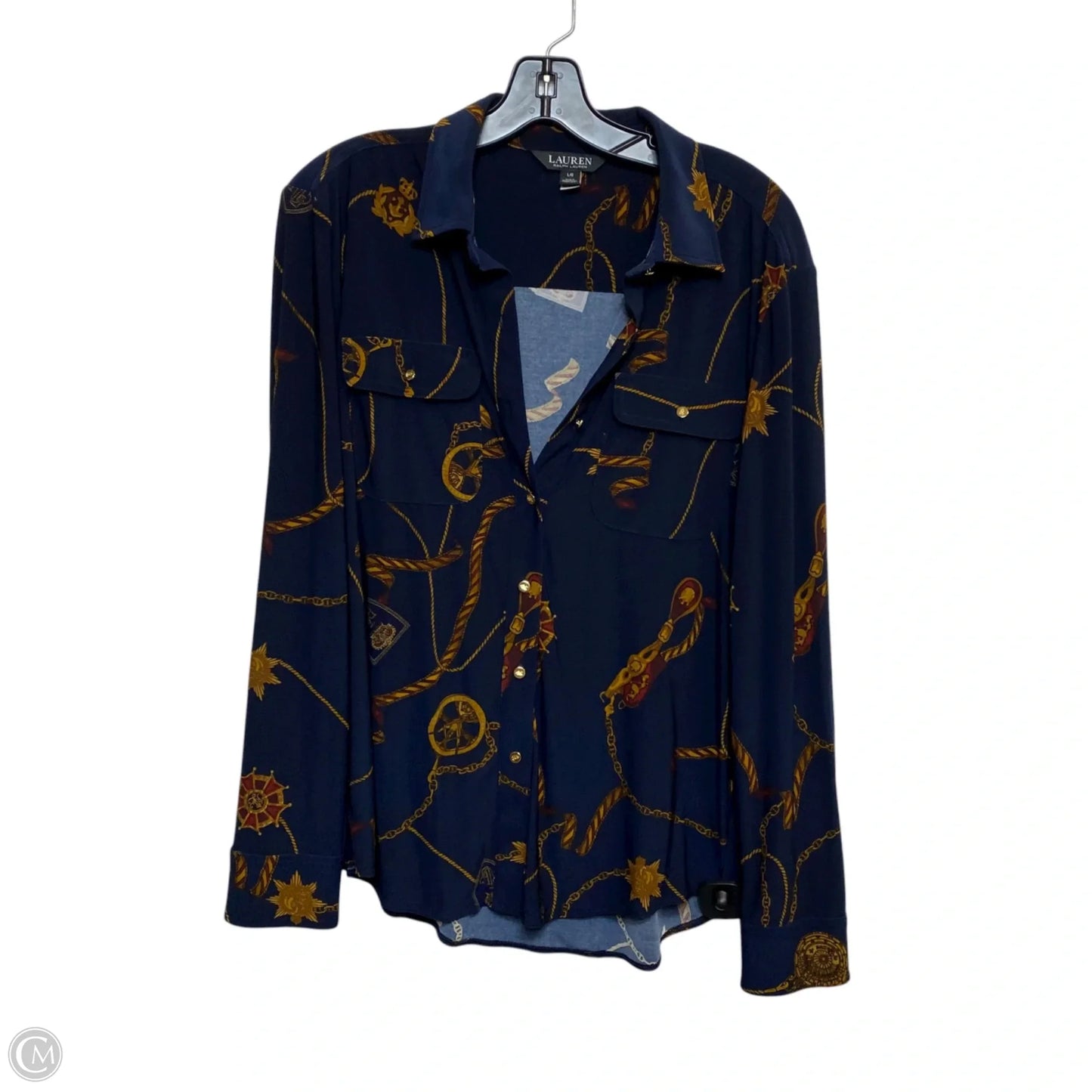 Top Sleeveless By Lauren By Ralph Lauren In Navy, Size: L