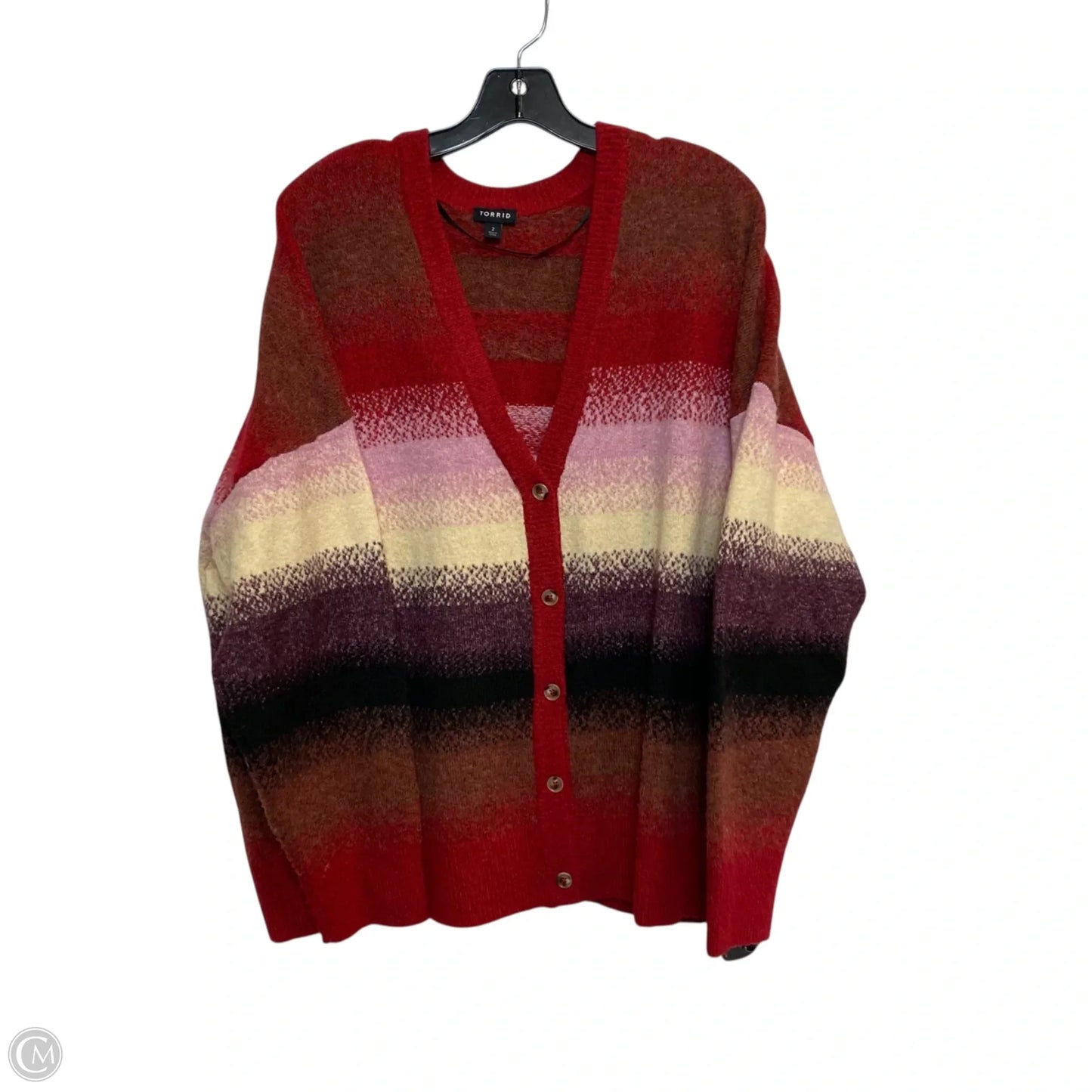 Sweater Cardigan By Torrid In Red, Size: 2x
