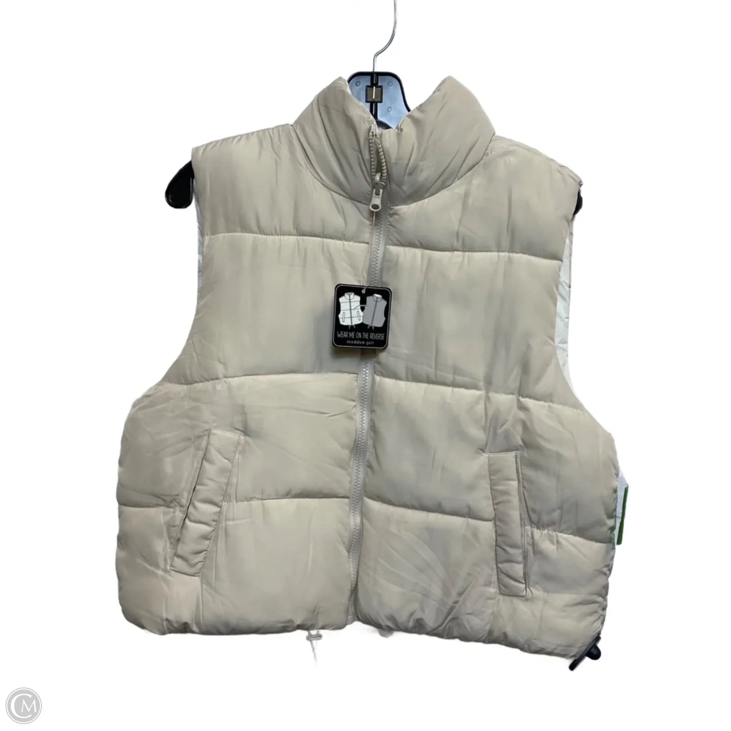 Vest Puffer & Quilted By Madden Girl In Cream, Size: L