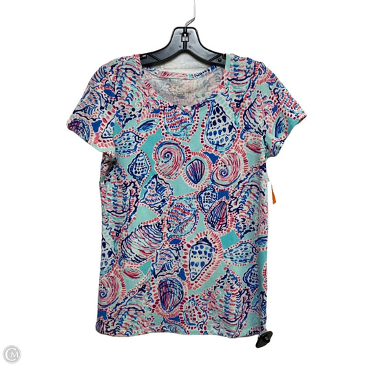 Top Short Sleeve Designer By Lilly Pulitzer In Bronze, Size: M