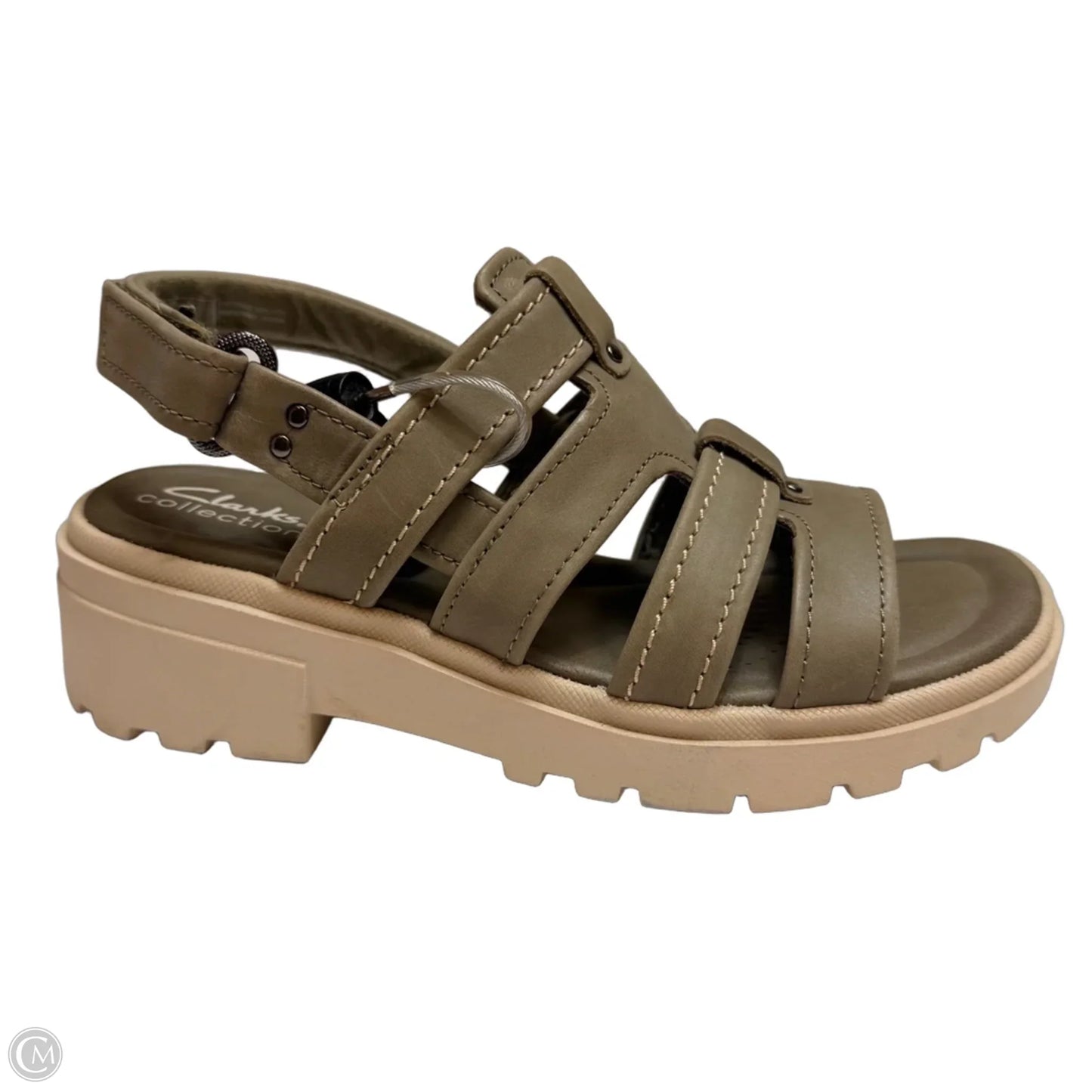 Sandals Flats By Clarks In Green, Size: 6