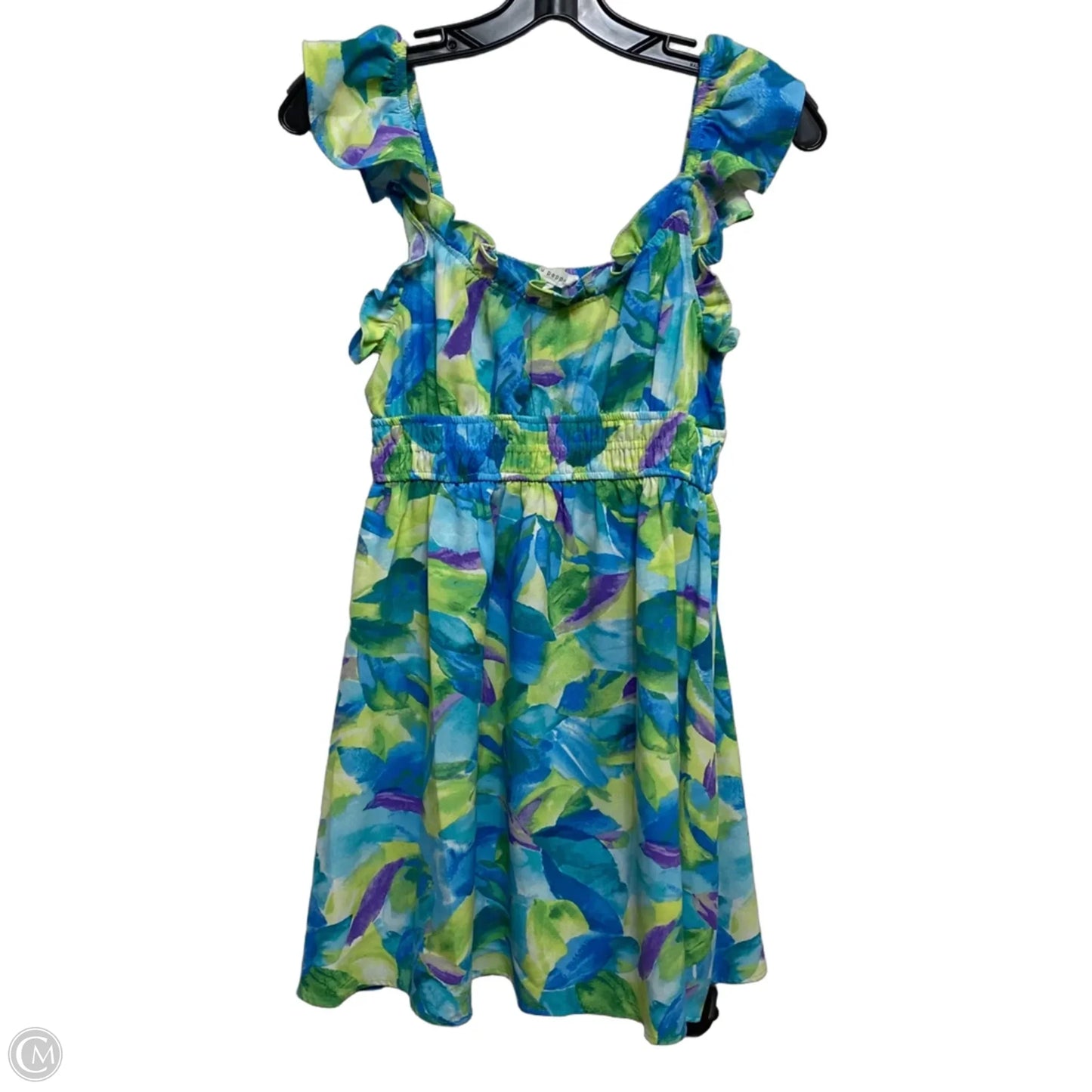 Dress Casual Short By Blu Pepper In Blue & Green, Size: S