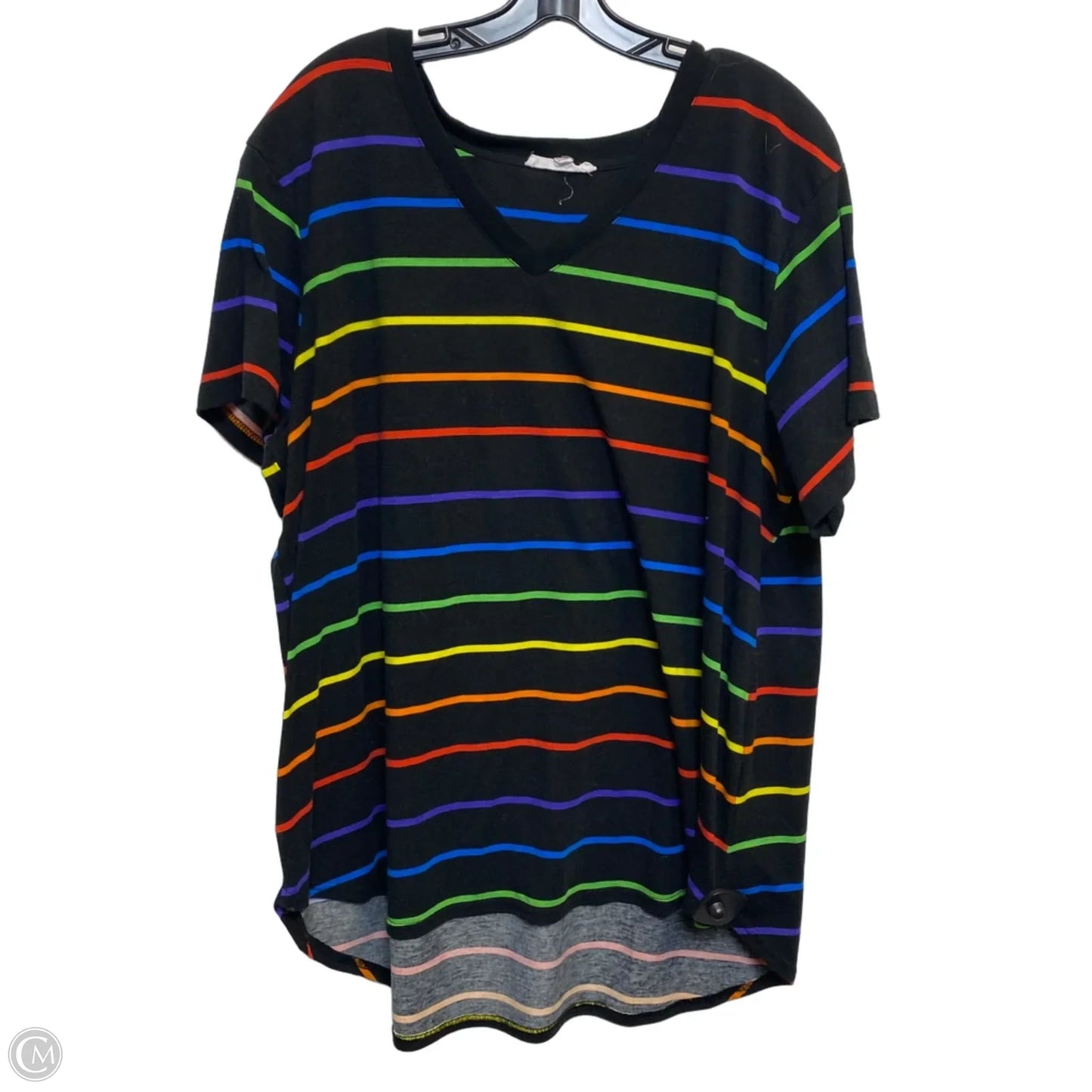 Top Short Sleeve By Jane And Delancey In Black, Size: 2x