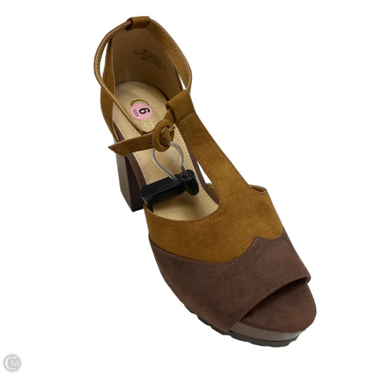 Sandals Heels Block By Cato In Brown, Size: 9
