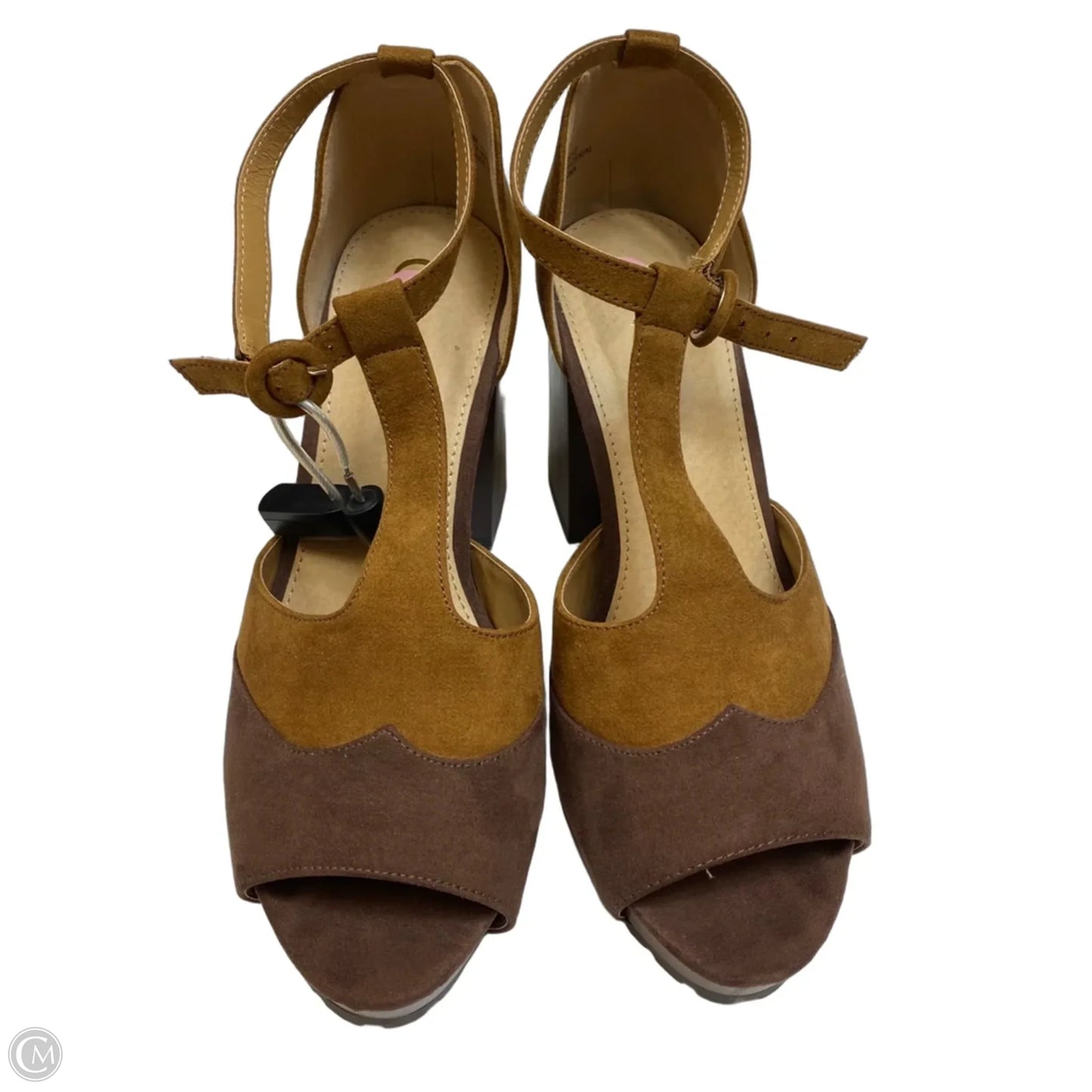 Sandals Heels Block By Cato In Brown, Size: 9