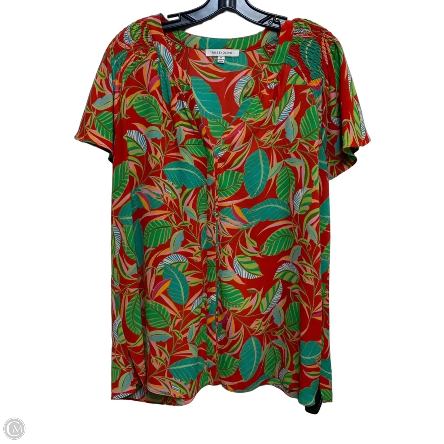 Top Short Sleeve By Rose And Olive In Green, Size: 1x