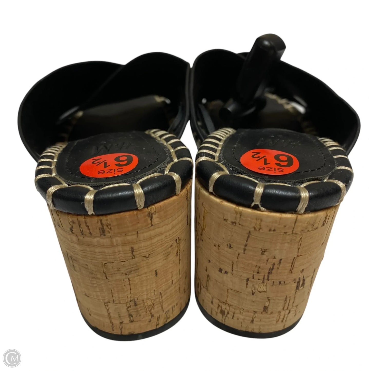 Sandals Heels Block By H&m In Black, Size: 6.5