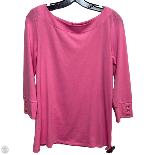 Top Long Sleeve Designer By Lilly Pulitzer In Pink, Size: M