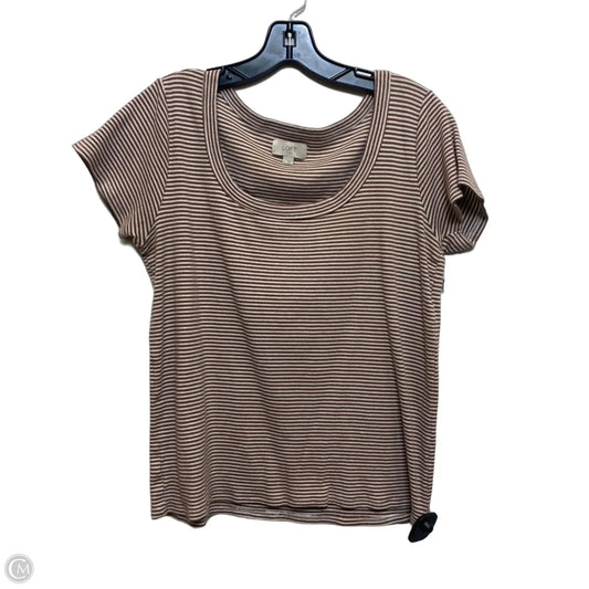 Top Short Sleeve By Loft In Brown, Size: L