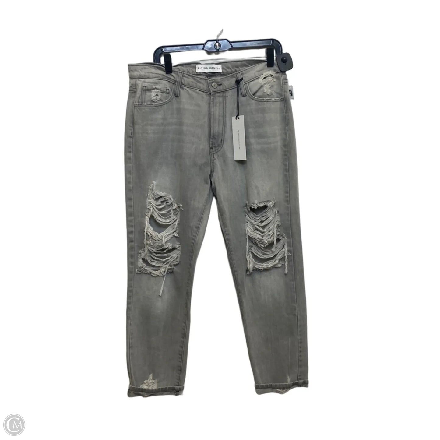 Jeans Straight By Flying Monkey In Grey, Size: 10