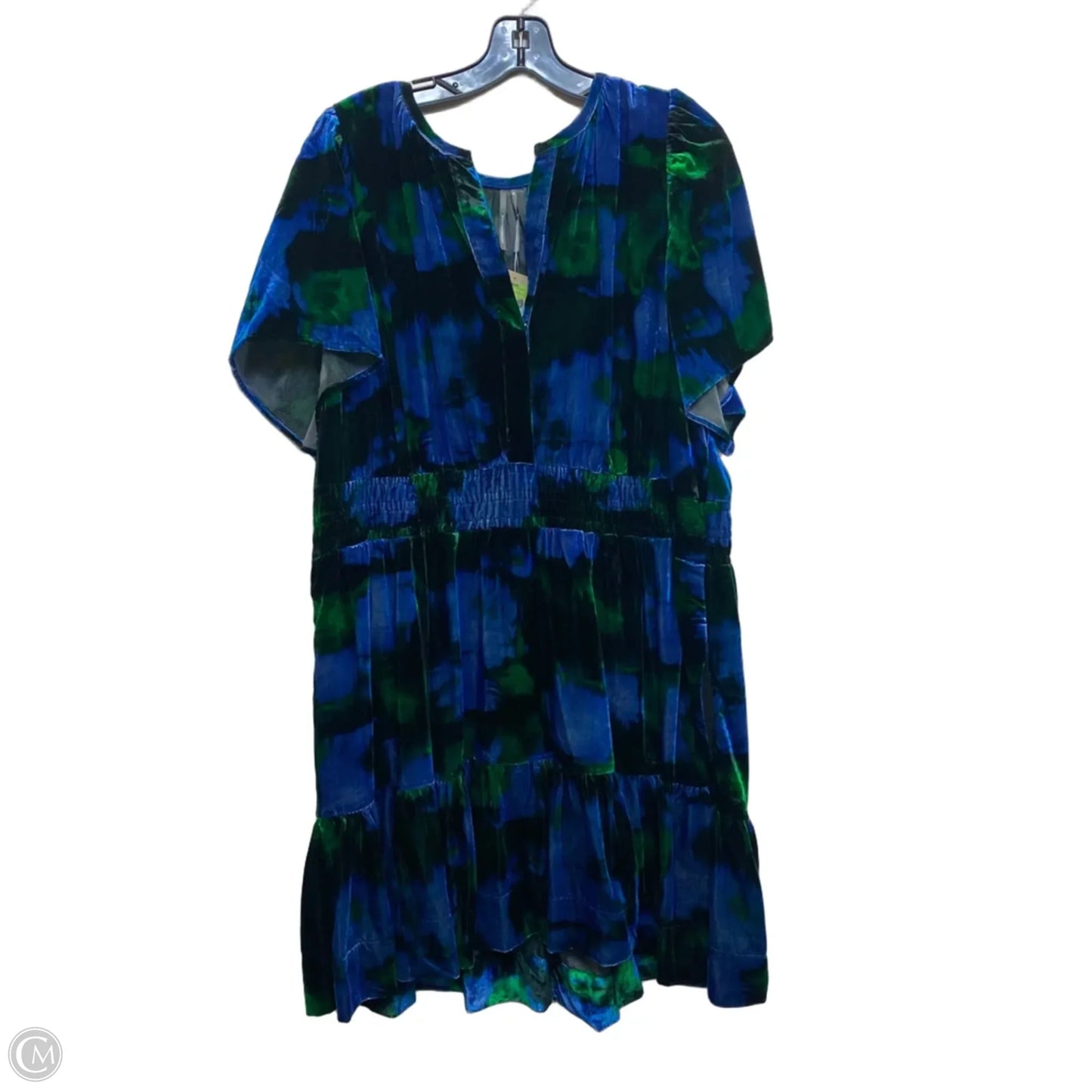 Dress Casual Short By Anthropologie In Blue & Green, Size: 2x