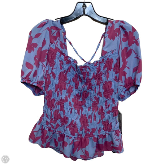 Top Short Sleeve By A Byer In Blue & Purple, Size: L