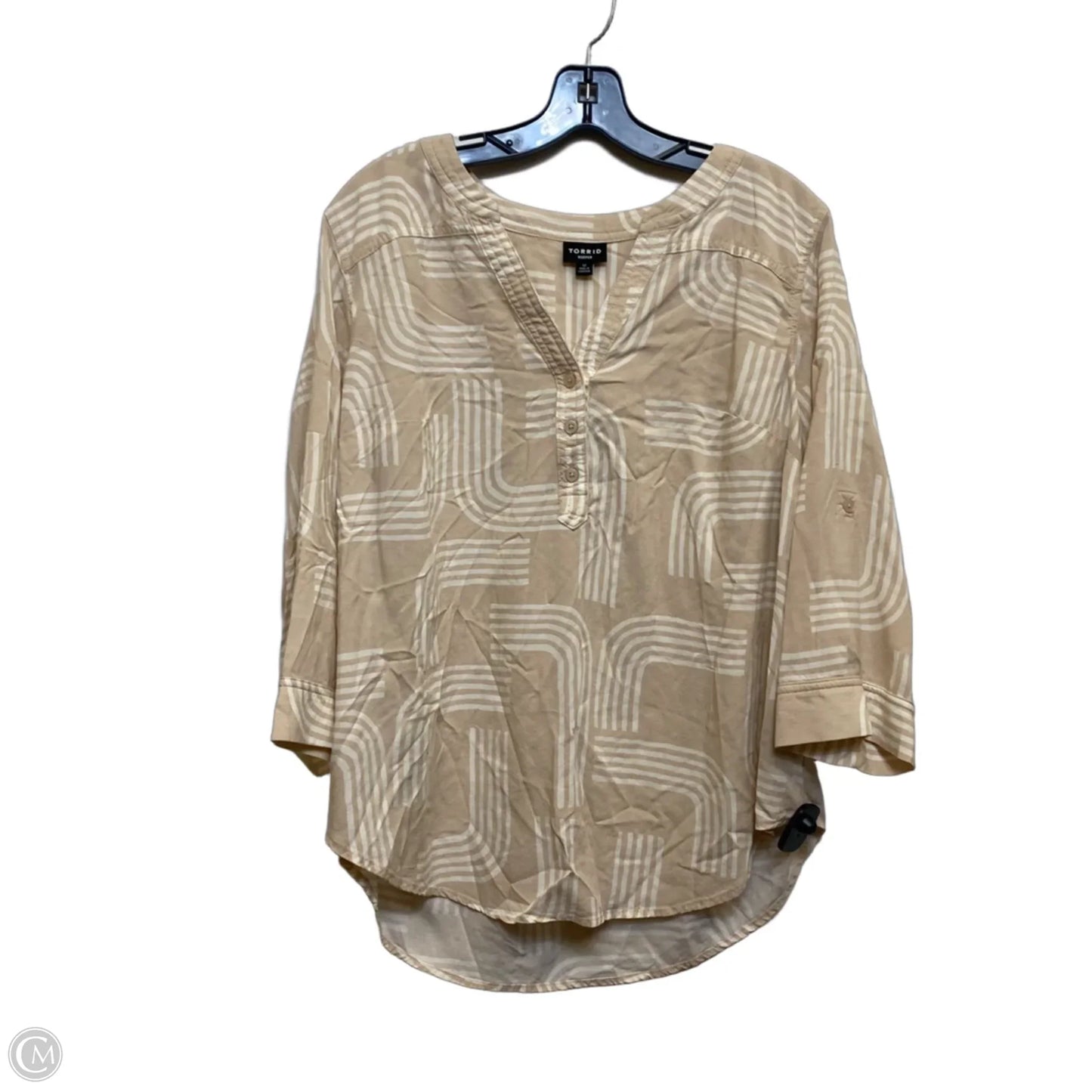 Top Long Sleeve By Torrid In Cream, Size: L