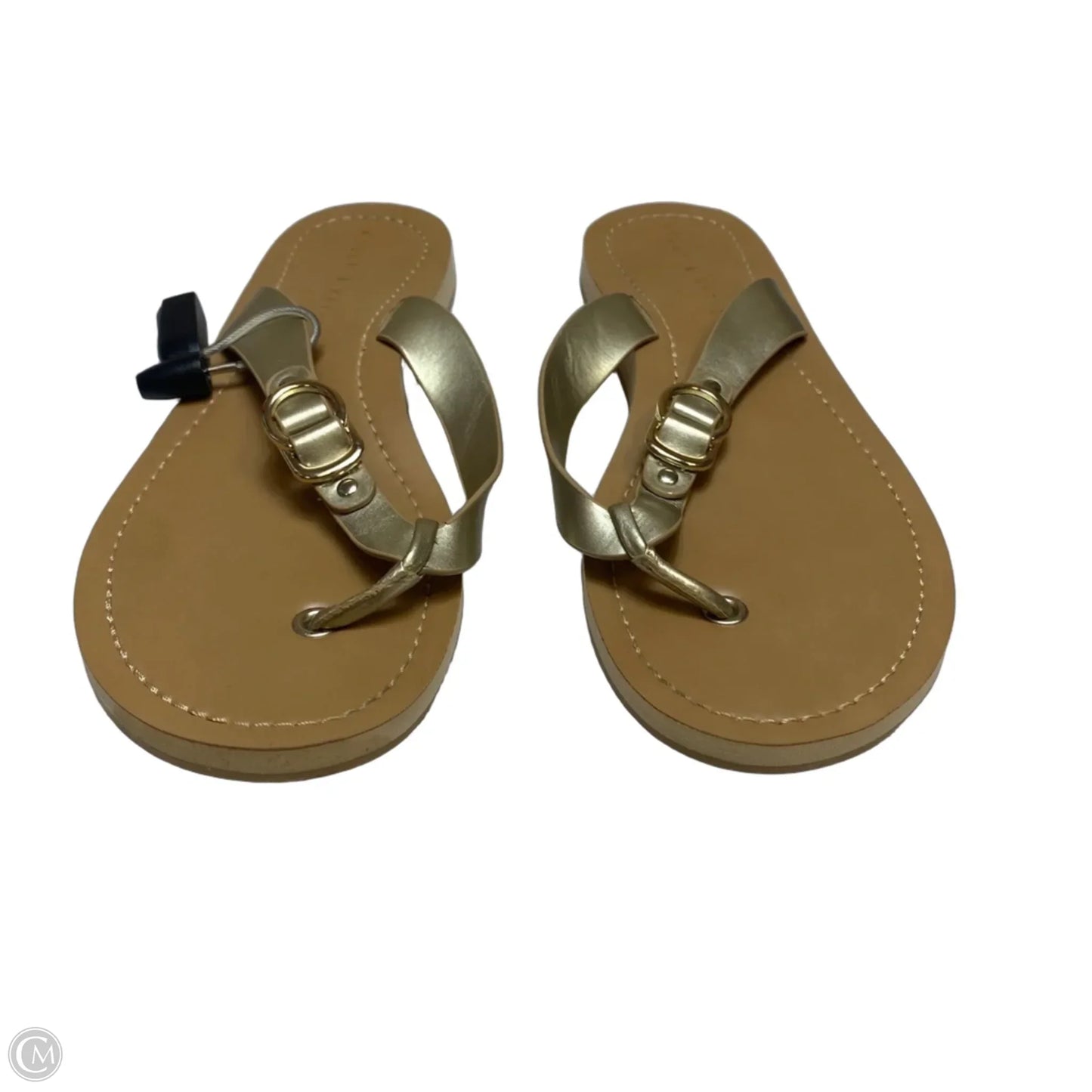 Sandals Flip Flops By Kelly And Katie In Gold, Size: 9