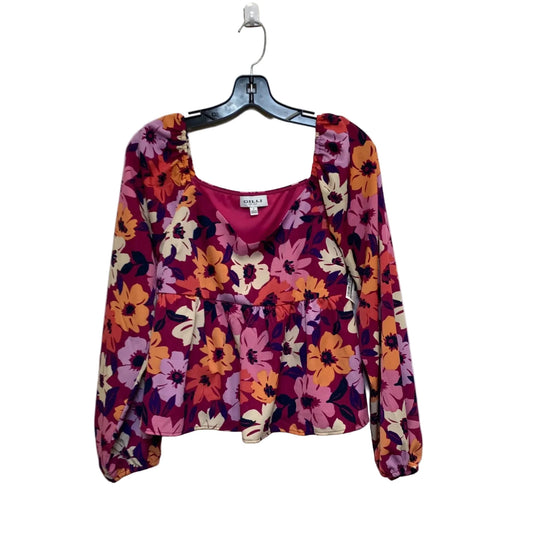 Top Long Sleeve By Gilli In Pink, Size: S