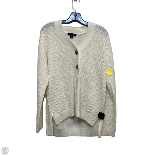 Sweater Cardigan By Ann Taylor In Cream, Size: M