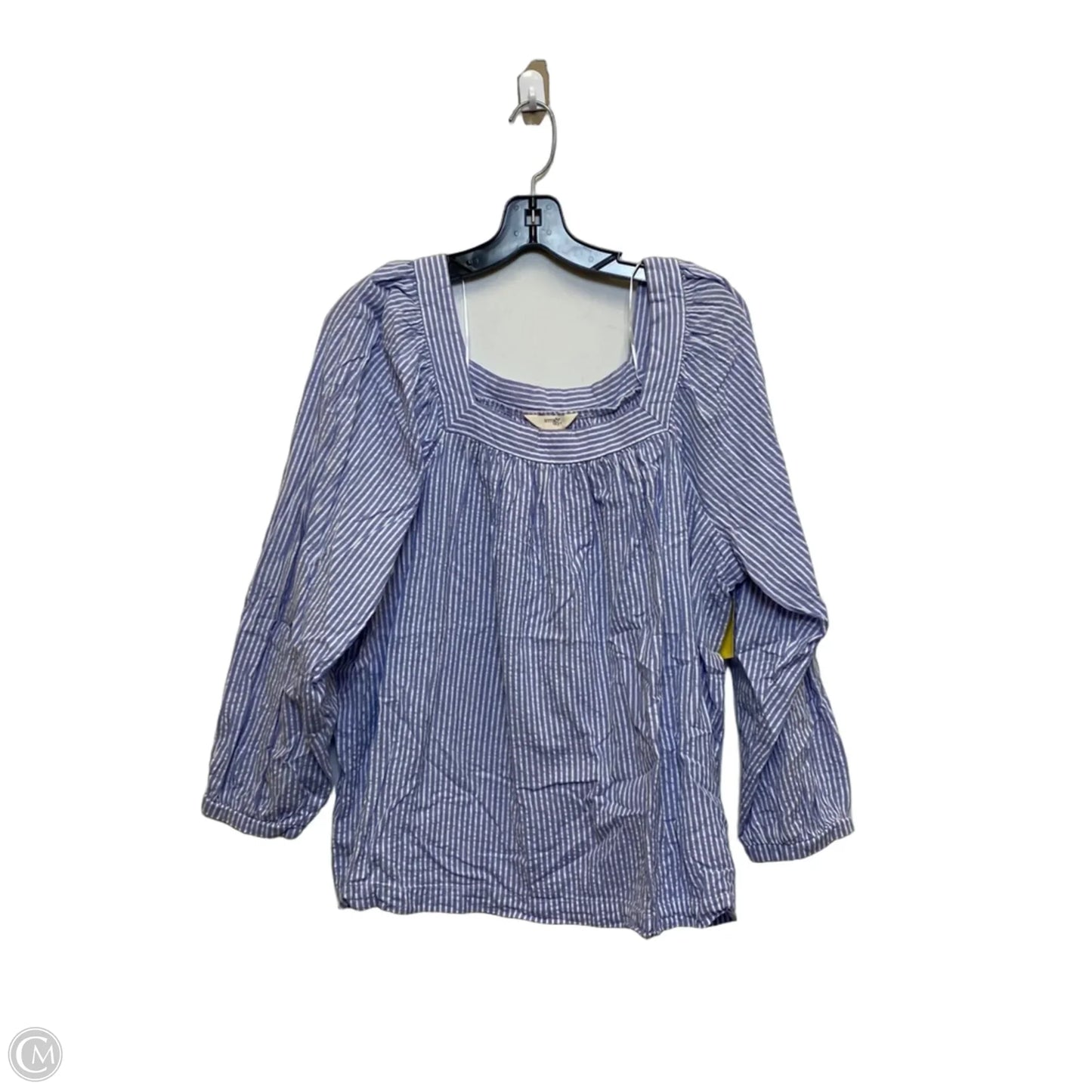 Top Long Sleeve By Terra & Sky In Blue, Size: 1x
