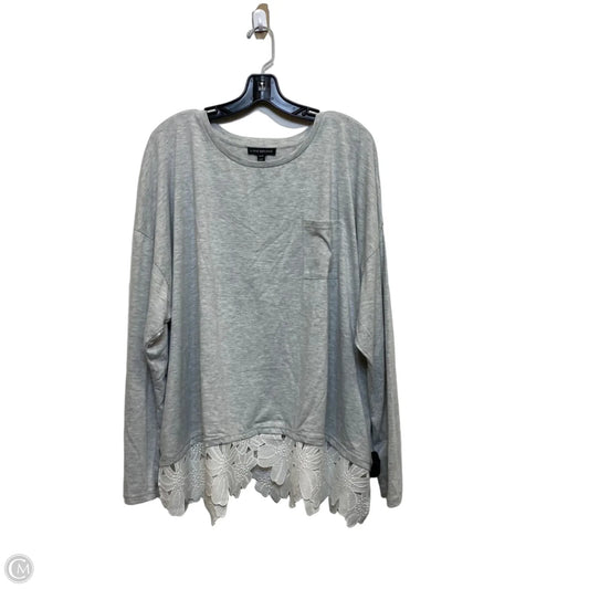Top Long Sleeve By Lane Bryant In Grey, Size: 4x