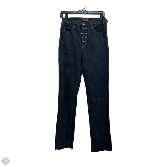 Jeans Straight By Abercrombie And Fitch In Black Denim, Size: 6l