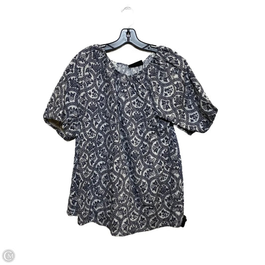 Top Short Sleeve By Lane Bryant In Blue & White, Size: L