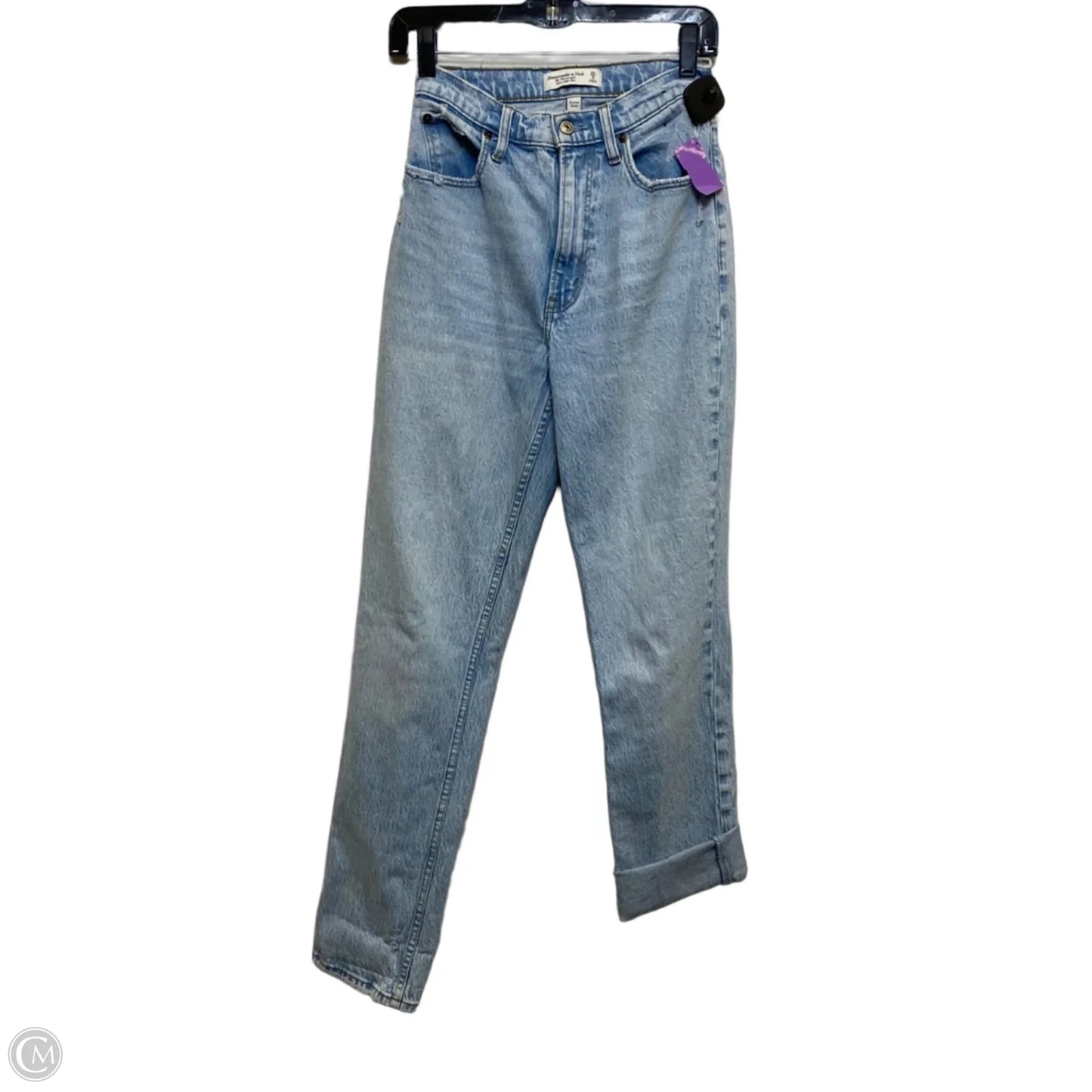 Jeans Straight By Abercrombie And Fitch In Blue Denim, Size: 2