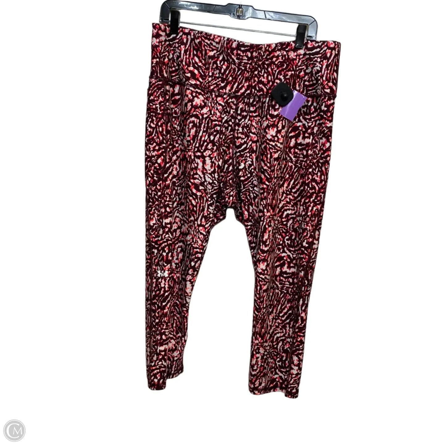 Athletic Leggings By Under Armour In Red, Size: 2x
