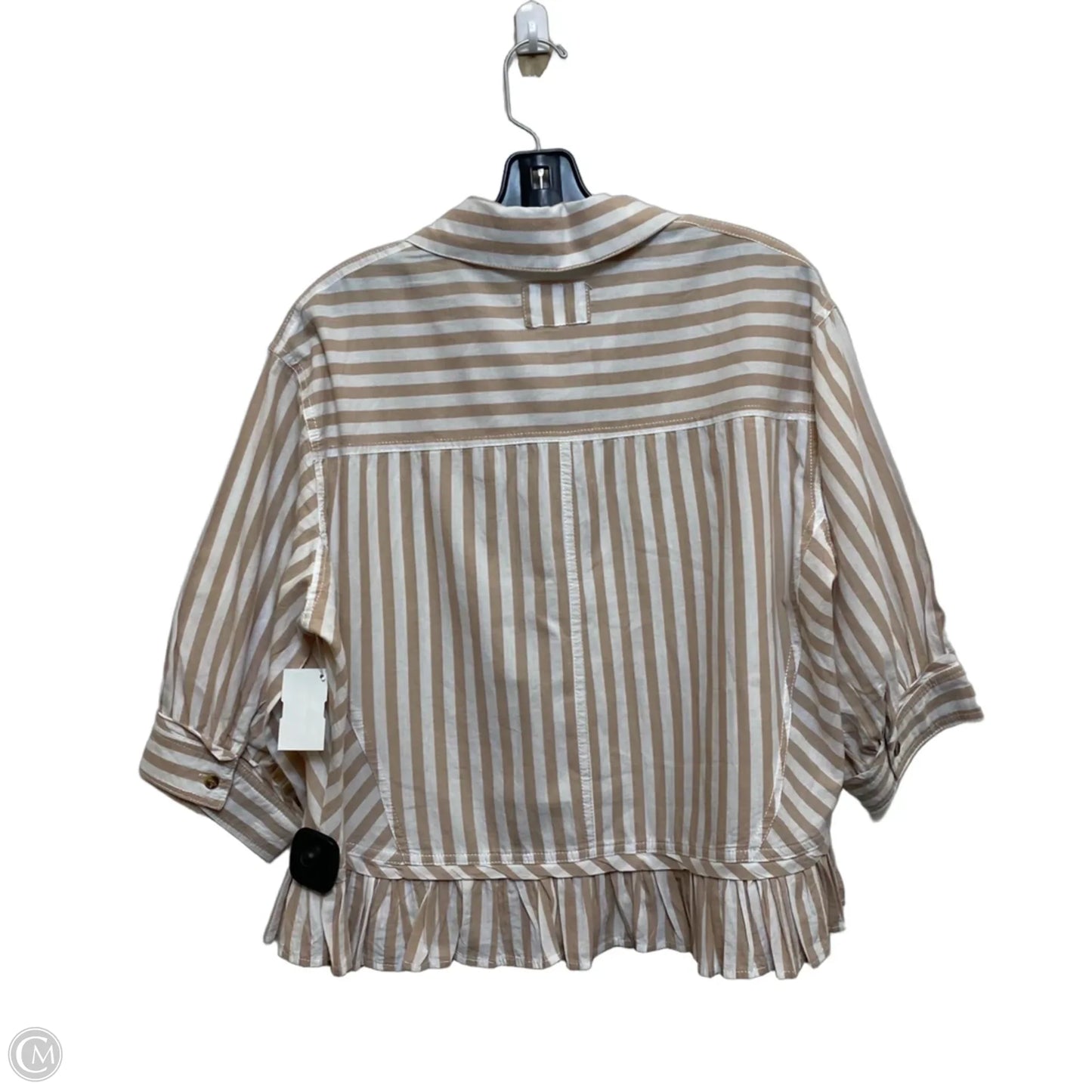 Top Long Sleeve By Cmf In Brown & White, Size: M