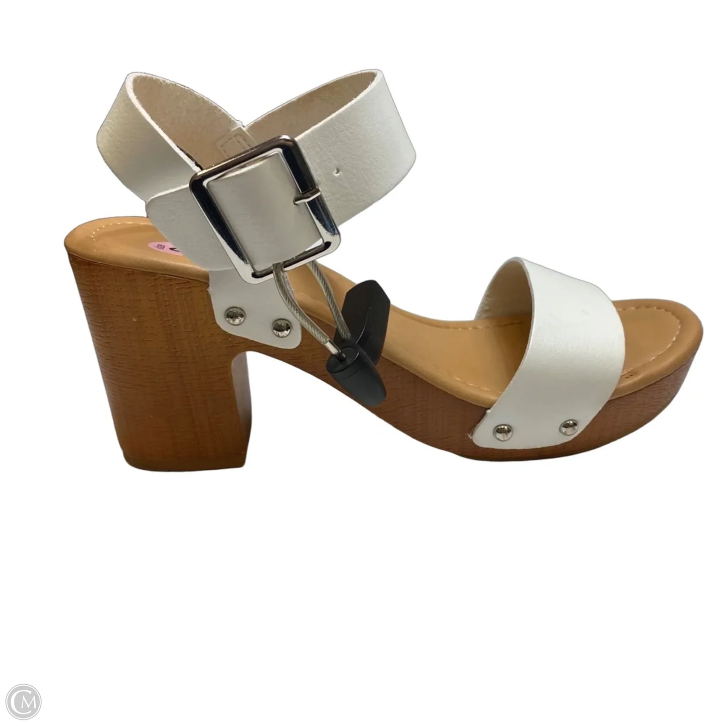 Sandals Heels Block By Cushionaire In White, Size: 9