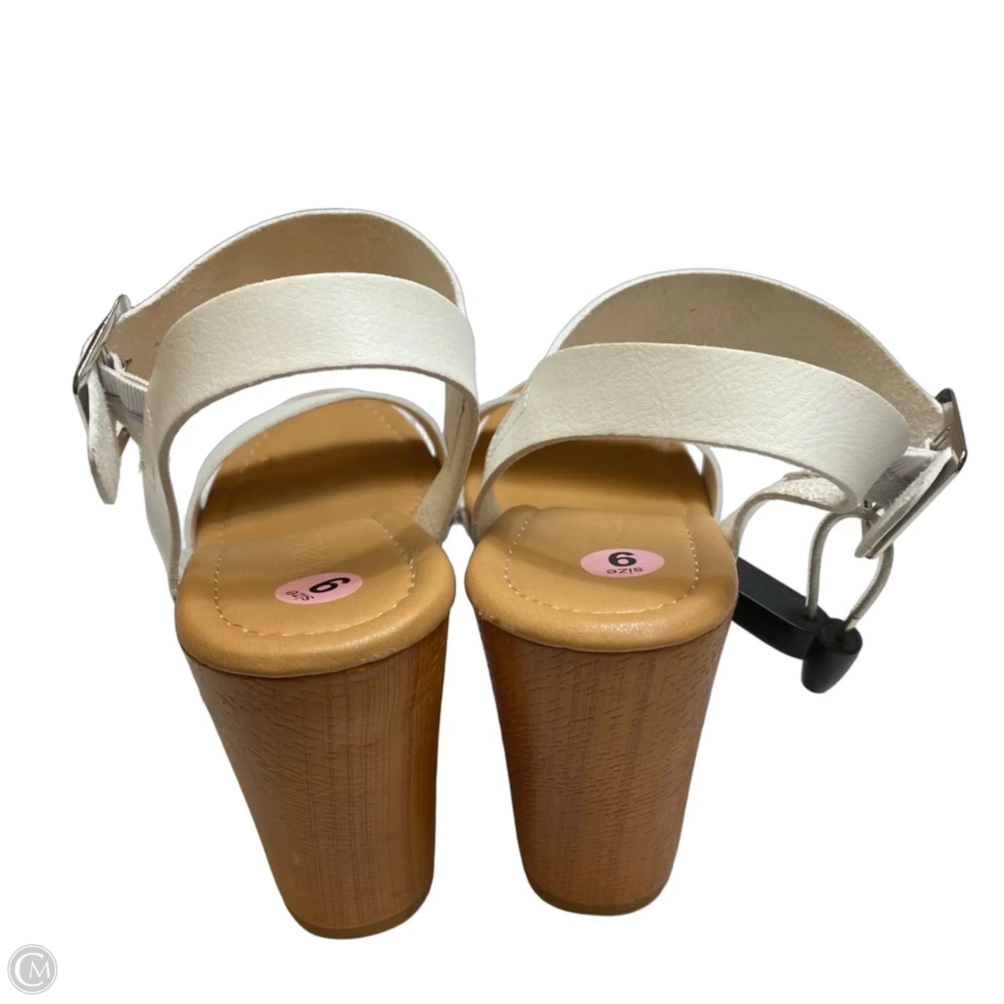 Sandals Heels Block By Cushionaire In White, Size: 9
