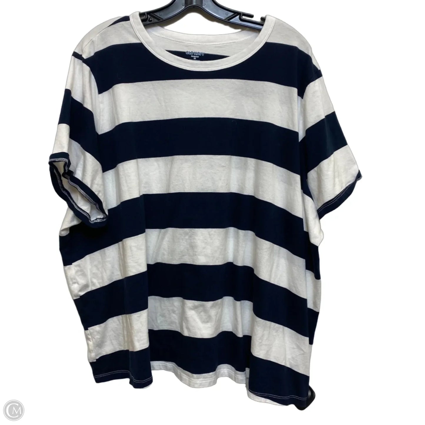 Top Short Sleeve By Old Navy In Blue & White, Size: 3x