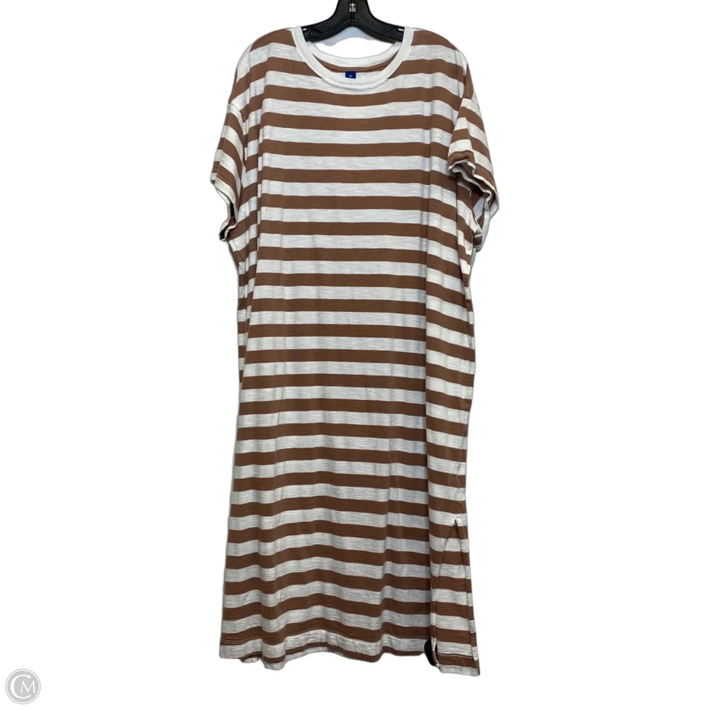 Dress Casual Maxi By Old Navy In Brown & White, Size: 4x