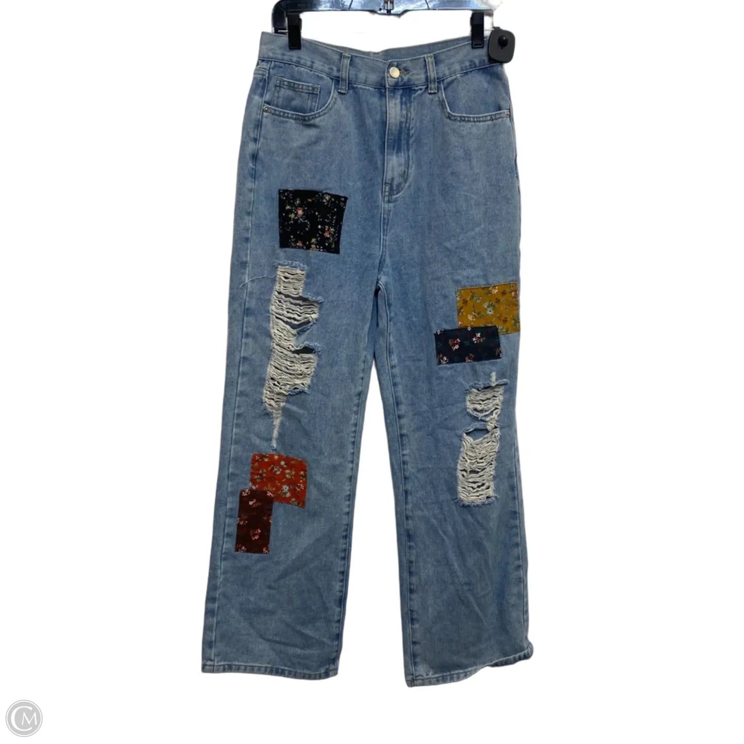 Jeans Wide Leg By Cider In Blue Denim, Size: L