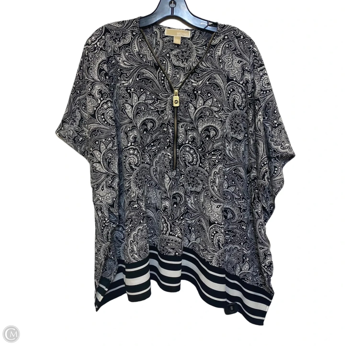 Top Short Sleeve By Michael By Michael Kors In Black & White, Size: L