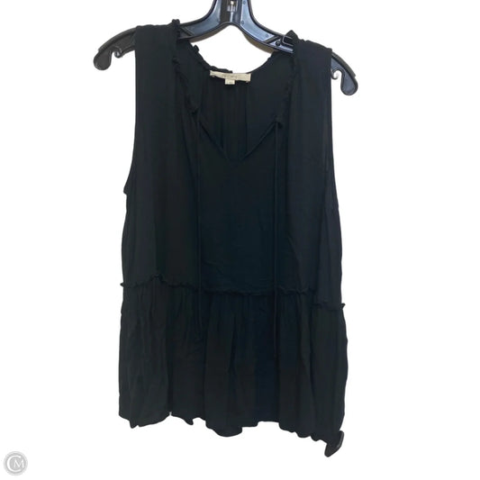 Top Sleeveless By Loft In Black, Size: L