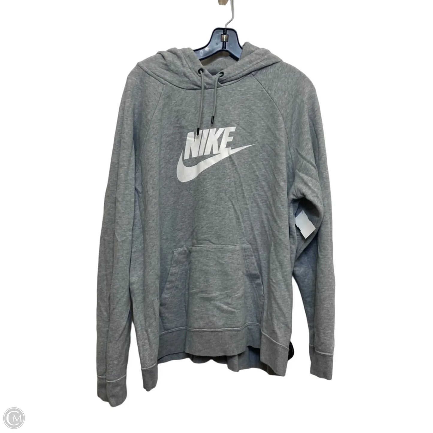 Athletic Sweatshirt Hoodie By Nike In Grey, Size: Xxl