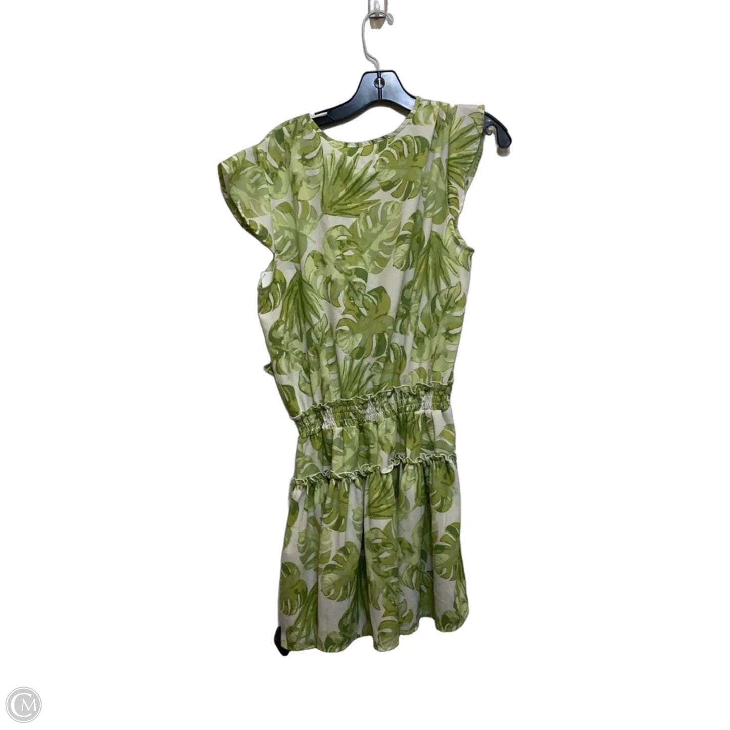 Dress Casual Short By Mudpie In Green & White, Size: M