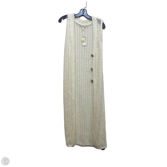 Sweater Cardigan By Flat White In Cream, Size: Osfm