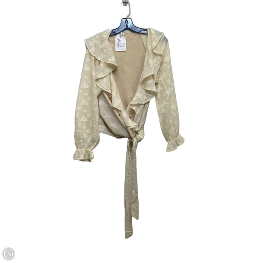 Top Long Sleeve By Perfectly Priscilla In Cream, Size: L