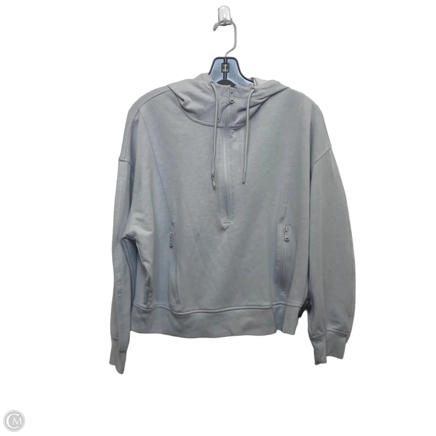 Athletic Top Long Sleeve Hoodie By Old Navy In Grey, Size: Lp