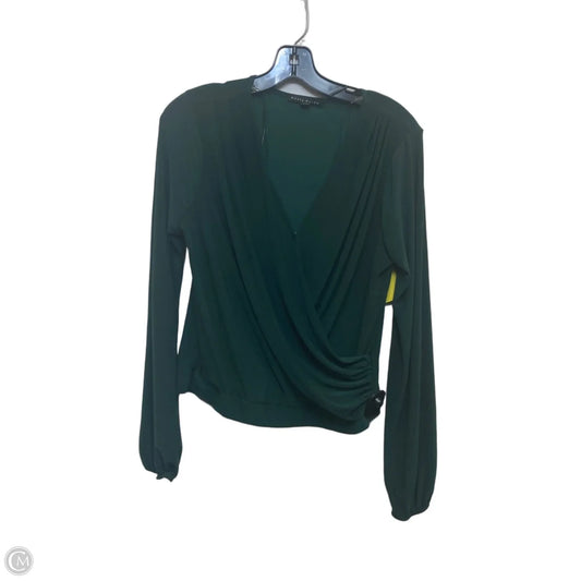 Top Long Sleeve By Haute Monde In Green, Size: Xl
