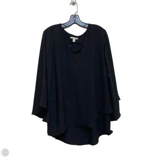 Top Long Sleeve By Cato In Black, Size: Xl