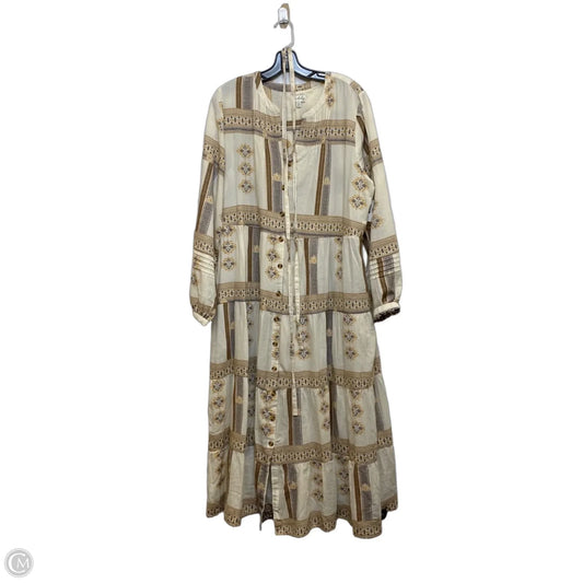 Dress Casual Maxi By Wonderly In Brown & Cream, Size: Xl