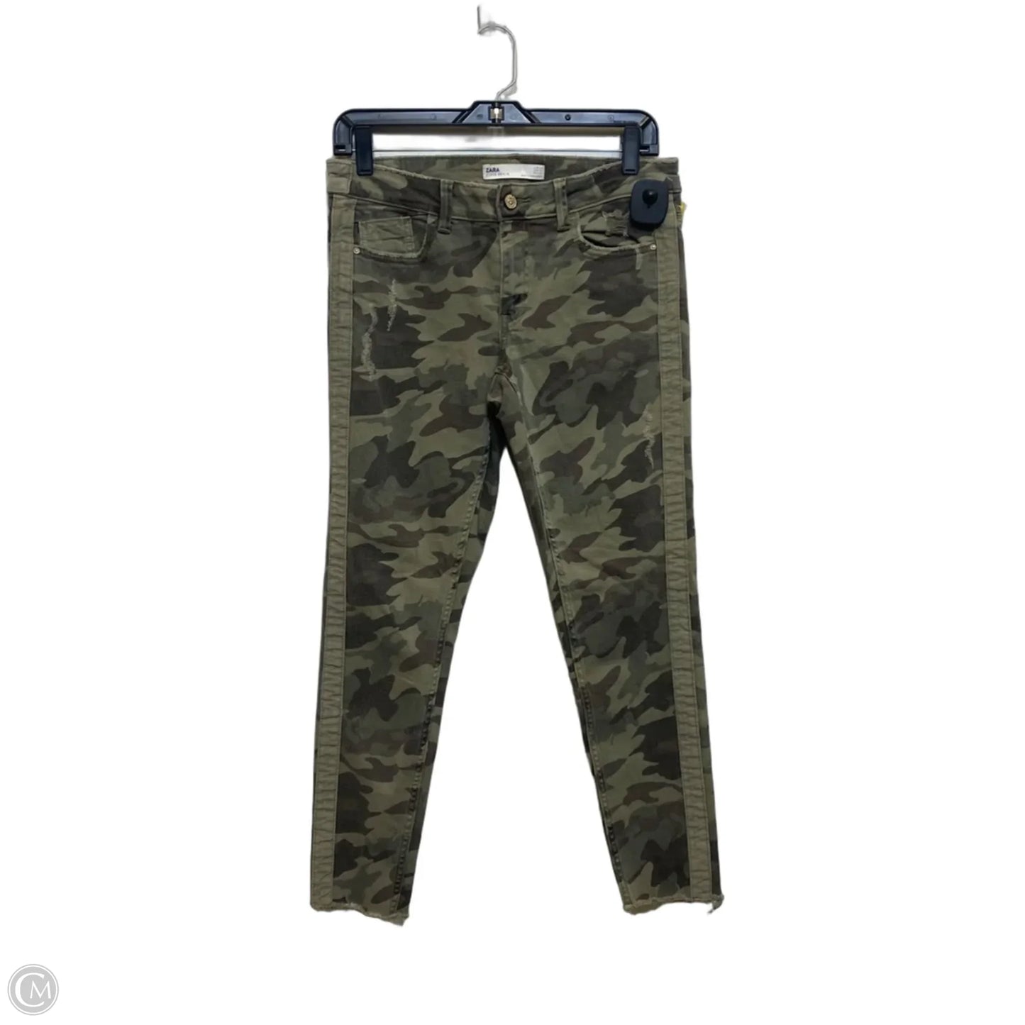Jeans Skinny By Zara In Green Denim, Size: 6