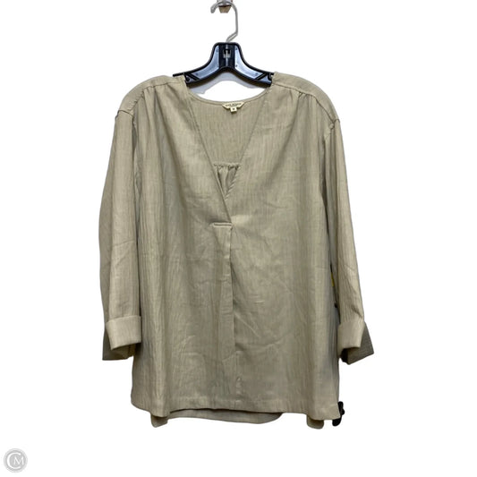 Top Long Sleeve By Max Studio In Cream, Size: 1x