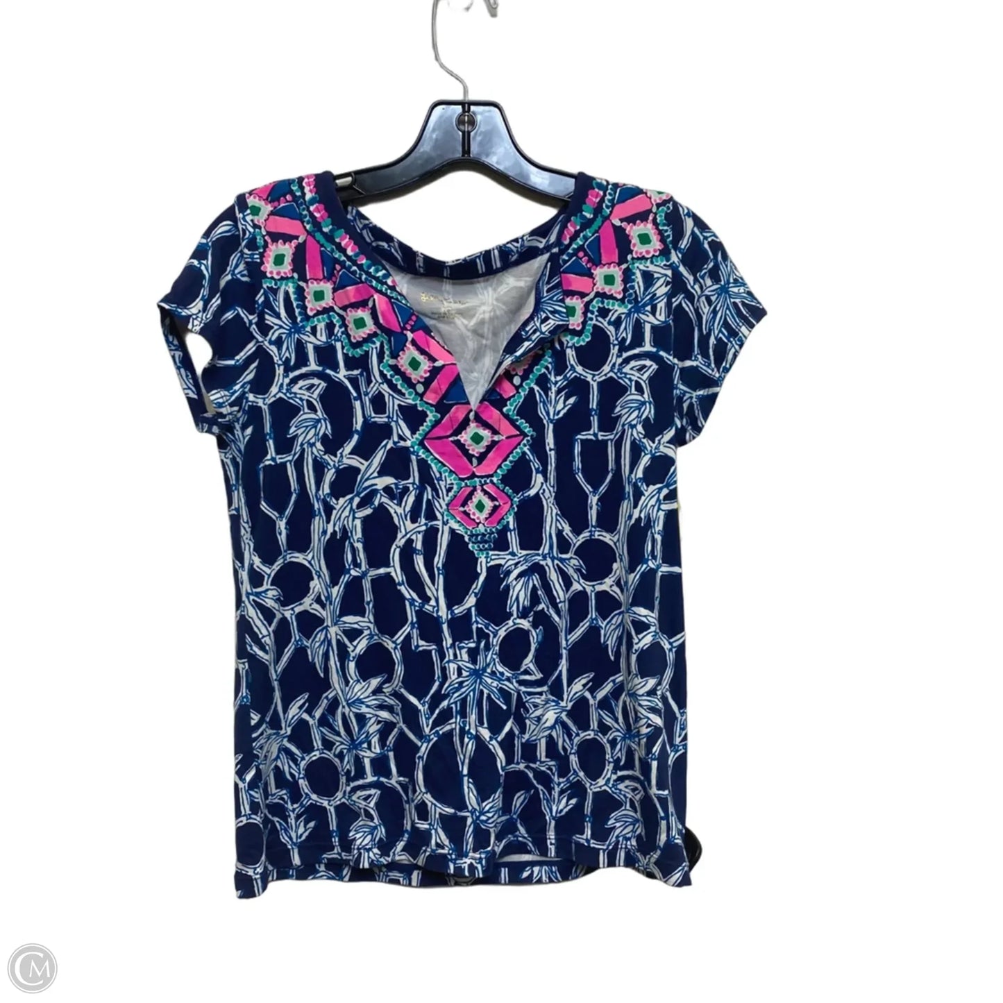 Top Short Sleeve Designer By Lilly Pulitzer In Blue, Size: Xs